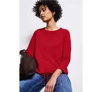 Street One Frauen Sweatshirt in Unifarbe in Rot, Gr: 34