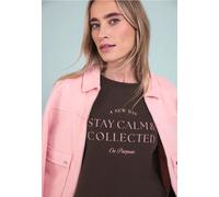 Street One Frauen Sweatshirt mit Artwork in Braun, Gr: 46