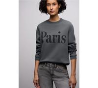 Street One Frauen Sweatshirt mit Print in Grau, Gr: 46