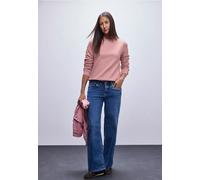 Sweatshirt STREET ONE, Damen, Gr. 36, powder pink, Sweatware, 60% Baumwolle, 40% Polyester, unifarben, normal, Rundhals, Bündchen, Sweatshirts, mit Tunnelzug am Saum (15095662-36) powder pink