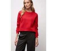 Sweatshirt STREET ONE, Damen, Gr. 36, racing rot, Sweatware, 60% Baumwolle, 40% Polyester, unifarben, normal, Rundhals, Bündchen, Sweatshirts Sweatshirt, mit Tunnelzug am Saum (17371100-36) racing rot