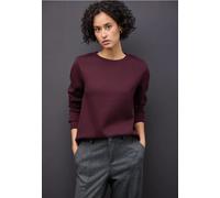 Street One Frauen Sweatshirt mit Rippdetail in Rot, Gr: 46