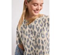 Street One T-Shirt im Ausbrenner-Look mit Leo-Print Timeless beige 46