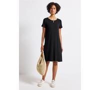 Street One Frauen T-Shirt-Kleid in Unifarbe in Schwarz, Gr: 40