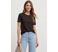 Street One Frauen T-Shirt mit gerafftem Ärmel in Braun, Gr: 44