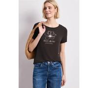 Street One Frauen T-Shirt mit Rundhals und Artwork in Braun, Gr: 44