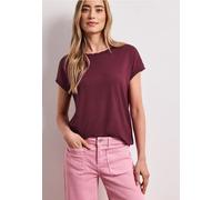 Street One Frauen T-Shirt mit Rundhals und Deko-Tape in Rot, Gr: 36