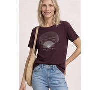 Street One Frauen T-Shirt mit Rundhals und Foliendetails in Rot, Gr: 42