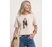 Street One Frauen T-Shirt mit Rundhals und Print in Beige, Gr: 34