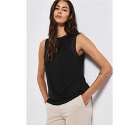 Street One Frauen Top mit Chiffondetails in Schwarz, Gr: 36