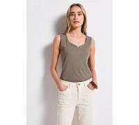 STREET ONE Damen 3226265 Top mit Herzausschnitt, Dark Tumbled Beige, 44