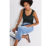 STREET ONE Damen 3226265 Top mit Herzausschnitt, Pine Grove Green, 42