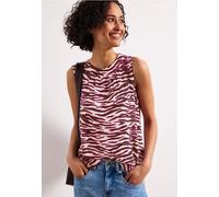 Street One Frauen Top mit Rundhals und Zebra-Print in Rosa, Gr: 46