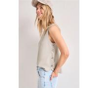 Street One Frauen Top mit seitlichen Knopfdetails in Beige, Gr: 44