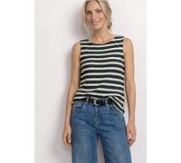Street One Frauen Top mit Streifen im Strick-Look in Grün, Gr: 34
