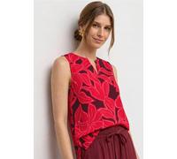 Street One Frauen Top mit Strukturmix und Print in Rot, Gr: 40