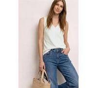 Street One Frauen Top mit V-Neck und Crochet-Tape in Weiß, Gr: 46
