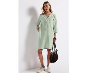 Street One Frauen Tunika-Kleid aus Leinen in Grün, Gr: 44