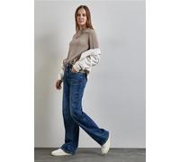 Street One Frauen Turtleneck Struktur-Shirt in Beige, Gr: 44