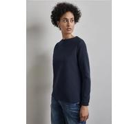 Street One Frauen Turtleneck Struktur-Shirt in Blau, Gr: 34