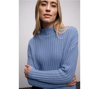 Street One Frauen Turtleneck Strukturpullover in Blau, Gr: 36
