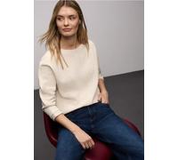 Street One Frauen Two-Tone Strukturshirt in Weiß, Gr: 34