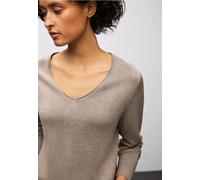 Street One Frauen V-Neck Pullover in Beige, Gr: 36