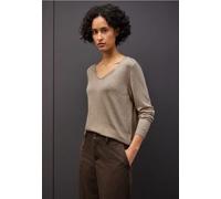 Street One Frauen V-Neck Pullover in Beige, Gr: 42