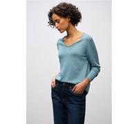 Street One Frauen V-Neck Pullover in Blau, Gr: 36