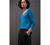 Street One Frauen V-Neck Pullover in Blau, Gr: 36