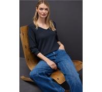 Street One Frauen V-Neck Pullover in Blau, Gr: 40