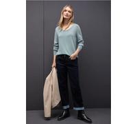 Street One Frauen V-Neck Pullover in Blau, Gr: 46