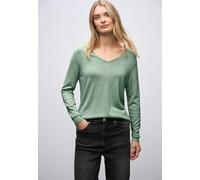 Street One Frauen V-Neck Pullover in Grün, Gr: 38