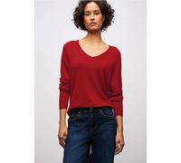Street One Frauen V-Neck Pullover in Rot, Gr: 46