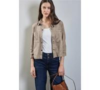 STREET ONE Damen A345133 Velours-Look Bluse, Driftwood Beige, 46 EU