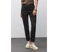 Stoffhose STREET ONE, Damen, Gr. 32, Länge 28, schwarz, Stoff, 90% Polyester, 10% Elasthan, unifarben, comfort fit normal, Hosen, aus Velour (72111162-32) schwarz