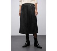 Street One Frauen Velours Plissée Rock in Schwarz, Gr: 42