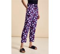 Street One Frauen Viskose Hose mit Print in Lila, Gr: 34