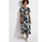 Street One Frauen Volant-Kleid mit Ikat Print in Türkis, Gr: 36