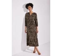 Street One Frauen Volant-Kleid mit Leo-Muster in Braun, Gr: 36