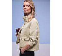 Kurzjacke STREET ONE, Damen, Gr. 42, powder beige, Web, 100% Baumwolle, unifarben, normal normal, hoch geschlossener Ausschnitt, abgesteppt, Jacken Kurzjacke, aus reiner Baumwolle (68292925-42) powder