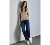 Street One Frauen Weicher Strickpullover in Beige, Gr: 36