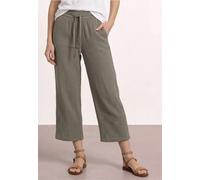 Stoffhose STREET ONE, Damen, Gr. 38, Länge 26, dusky grün, Web, 100% Baumwolle, unifarben, loose fit 7/8-Länge, Hosen Stoffhose, in 7/8-Länge (51999637-38) dusky grün