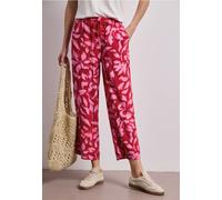 Street One Frauen Wide Leg Hose im Loose Fit mit Print in Rot, Gr: 32