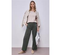 Sweathose STREET ONE, Damen, Gr. 44, Länge 28, cilantro grün, Stoff, 68% Viskose, 28% Polyester, 4% Elasthan, unifarben, comfort fit normal, Hosen Sweathose, mit Wide Legs (39877751-44) cilantro grün