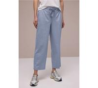 Street One Frauen Wide Leg Hose mit Elastikbund in Blau, Gr: 38