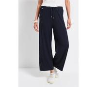 Street One Frauen Wide Leg Hose mit Jogg Bund in Blau, Gr: 38