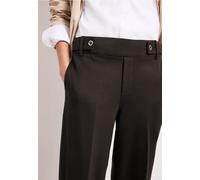 Stoffhose STREET ONE, Damen, Gr. 34, Länge 28, espresso braun, Stoff, 65% Viskose, 30% Nylon, 5% Elasthan, unifarben, comfort fit normal, Hosen Stoffhose, mit Wide Legs (79174452-34) espresso braun