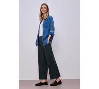 Stoffhose STREET ONE, Damen, Gr. 42, Länge 28, pine grove grün, Stoff, 65% Viskose, 30% Nylon, 5% Elasthan, unifarben, comfort fit normal, Hosen Stoffhose, mit Wide Legs (96606153-42) pine grove grün