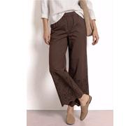 Stoffhose STREET ONE, Damen, Gr. 42, Länge 28, espresso braun, Web, 100% Baumwolle, unifarben, loose fit knöchelfrei, Hosen Stoffhose, High Waist (17363161-42) espresso braun